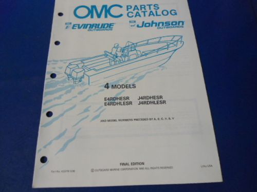 1990 omc evinrude/johnson parts catalog, e4rdhesr, 4 models