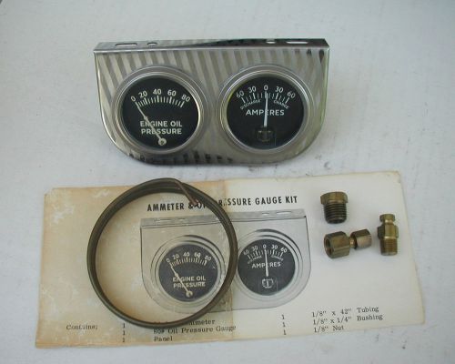 Vintage nos 40&#039;s 50&#039;s 60&#039;s 70&#039;s ratrod hotrod muscle car oil &amp; amp gauge set