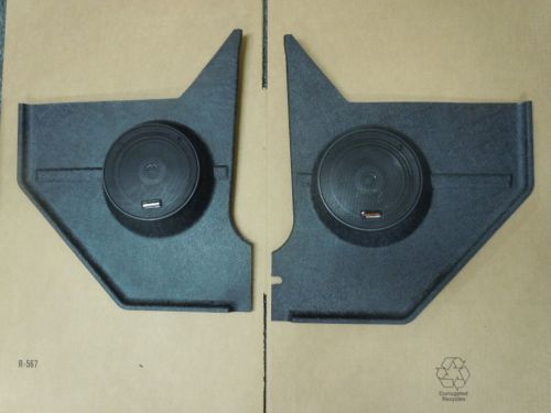 1967 1968 mustang black speaker kick panels with speakers pair