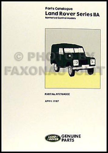 Land rover series iia parts book 1967 1968 1969 1970 catalog catalogue