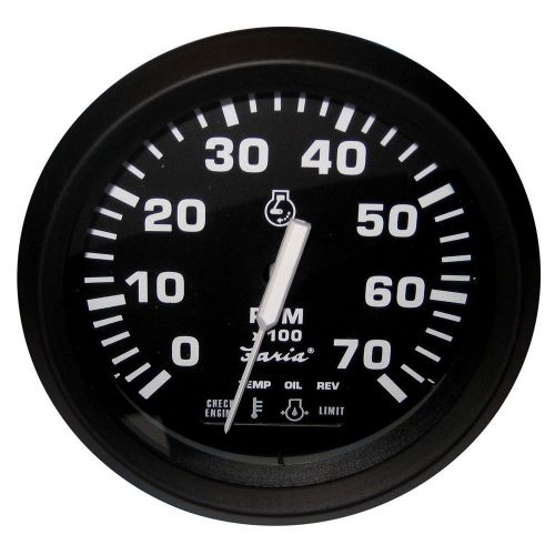 Faria euro black 4&#034; tachometer w/suzuki monitor 7000 rpm gas suzuki out # 32860