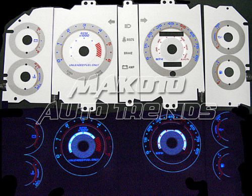 85mph el glow g3 reverse luminescent gauge face for 1987-1989 ford mustang