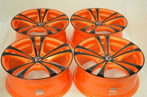 17 drift orange wheels rims impreza wrx lancer civic k900 gs300 300zx tl 5x114.3
