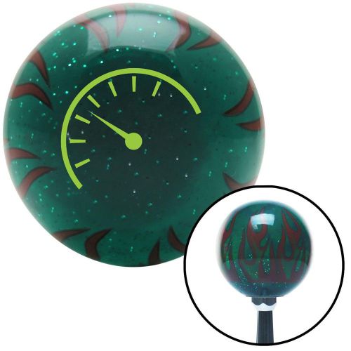 Green instrument gauge green flame metal flake shift knob with m16 x 1.5 insertm
