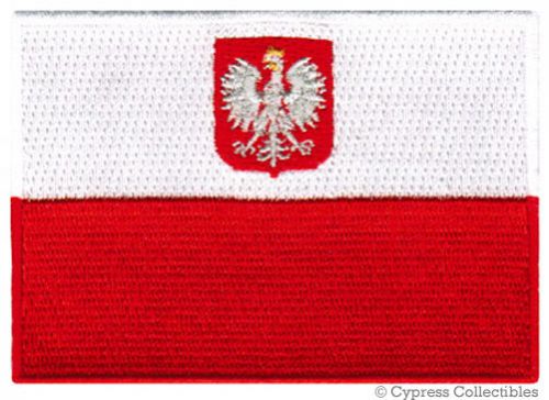 Polish heritage biker patch poland flag embroidered new polska iron-on