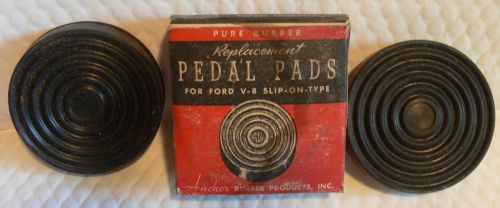 1933-42 ford v-8 slip on pedal pads-nos-one pair-rubber-rare!