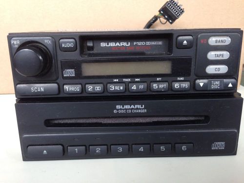 Subaru legacy 2000-02 radio cassette 6-cd changer p120 wb 86201ae08a h6240ls101