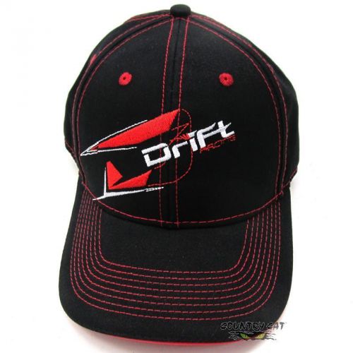 Drift racing cap hat 100% cotton - black red white - men&#039;s one size - 5245-500