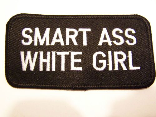 #0410 motorcycle vest patch smart ass white girl lady rider / biker