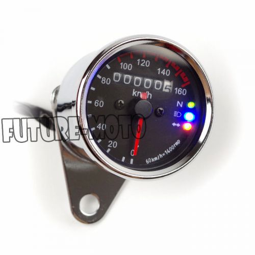 Led backlight motorcycle odometer gauge speedometers 0-160kmh honda cafe racer