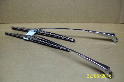 Price cut 58 chevy,pontiac &amp; small olds nos polished trico wiper blades/ arms