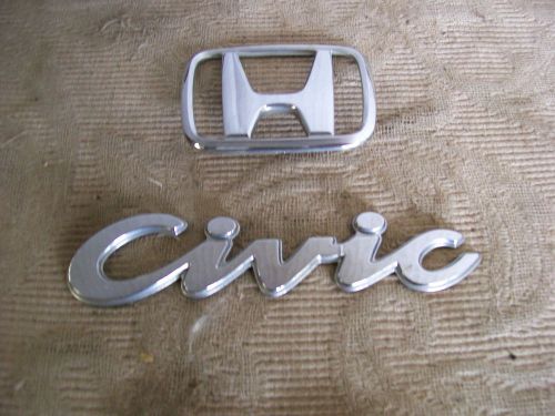 Honda civic chrome trunk script ornament emblem