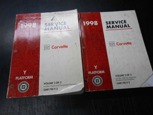 Factory 1998 corvette shop service garage dealer repair manuals vol 2 and 3