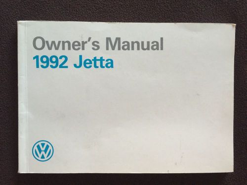 1992 volkswagen jetta owner&#039;s manual