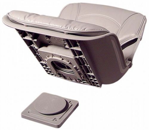 Boat marine seat cushioned grey disconnect feature fisherman seat low profile