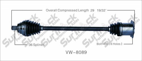 Surtrack vw8089 right new cv complete assembly