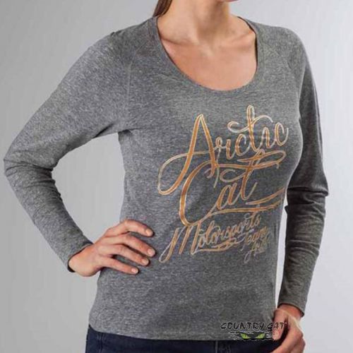 Arctic cat women&#039;s motorsports long sleeve t-shirt - gray 5253-63_