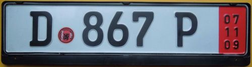 German zoll  license plate + seal + mercedes benz frame w124 amg coupe daimler