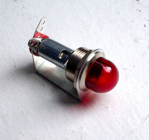 Vintage solid red  beehive lens dash gauge panel light hot rod 5/8&#034;. nos dialco
