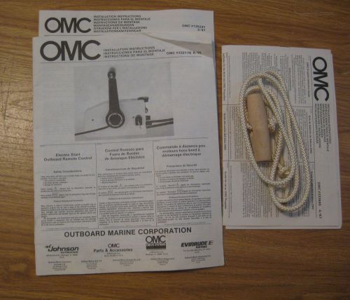 Vintage johnson evinrude outboard motor omc installation instructions manual