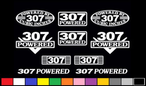 10 decal set 307 ci v8 powered engine stickers emblems sbc vinyl badge decals