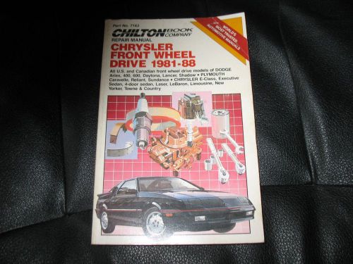 Chilton chrysler front wheel drive 1981 - 88