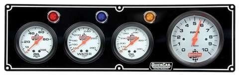 Quickcar 3 gauge panel op/wt/ot with 3 3/8&#034; tach. black 61-67413