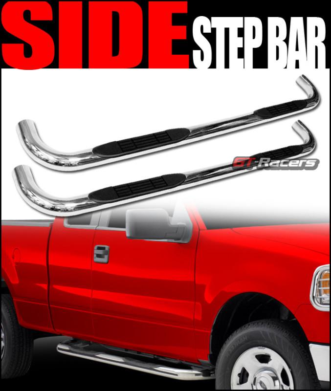 3"t304 side step nerf bar rail running board 01-13 silverado/sierra crew cab cs2