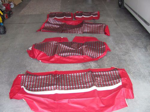 Nos 1960-1965 ford falcon mercury comet red plaid seat covers 61 62 63 64