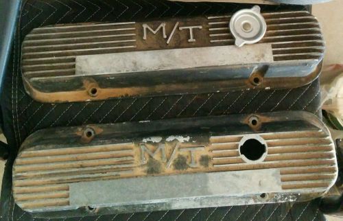 Vintage finned aluminum m/t pontiac valve covers 326 350 389 400 428 455 gto t/a