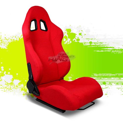 2 x red type-f1 reclinable jdm sports racing seats+adjustable sliders right side