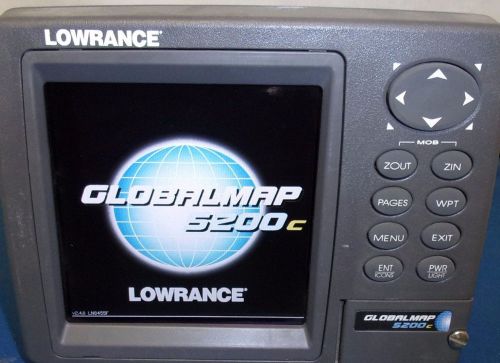 Lowrance globalmap 5200c gps unit ***head unit +cover only****