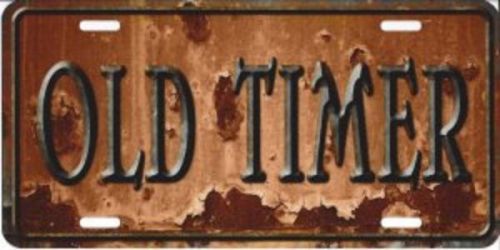 Old timer rusty distressed look metal license plate