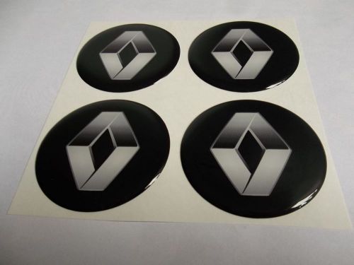 4pcs x renault 56 mm 3d wheel center caps emblem sticker decal badge silicone