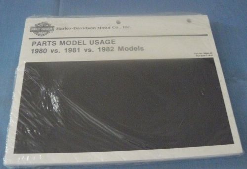 Oem harley davidson 1980 1981 1982 parts model usage manual catalog 99944-82 nos