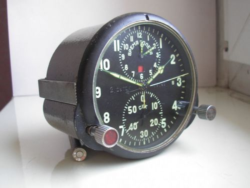 Russian ussr chronograph military airforce aircraft cockpit clock