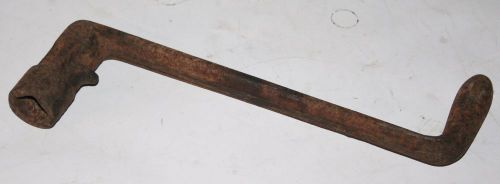 Vintage cast iron lug wrench crank handle early automotive tool 7/8 inch