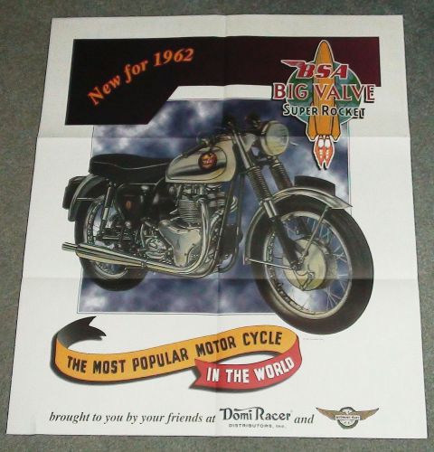 Domi racer distributors 1997 ~ 1962 bsa a10 ~ color poster with advertisement