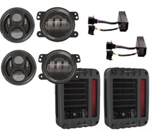 Jw speaker led light kit with black bezels jkspecial7