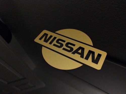 Gloss gold metallic nissan logo vinyl decal sticker