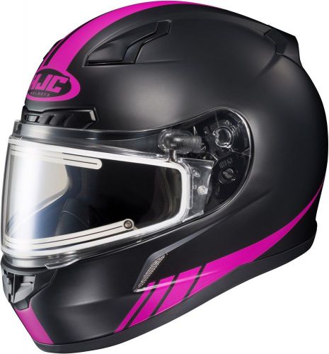 Hjc cl-17 streamline - electric snowmobile helmet - matte black/neon pink