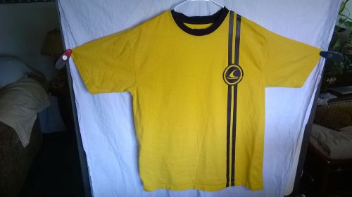 Ski doo t-shirt heavy sno gear size g / l bombardier yellow &amp; black 100% cotton