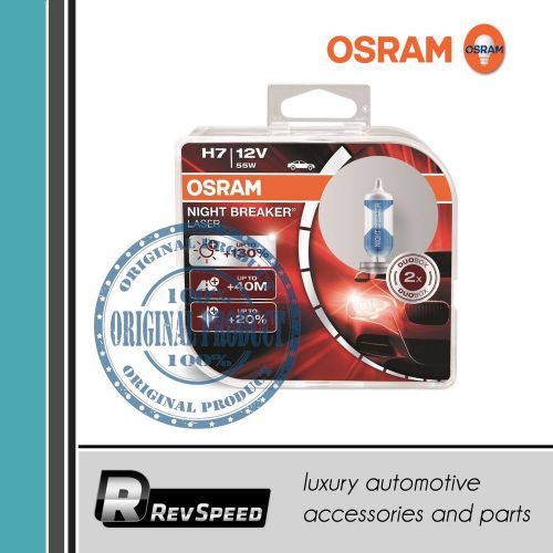 Osram h7 halogen x2 bulbs duo box night breaker laser +130% 64210nbl-hcb
