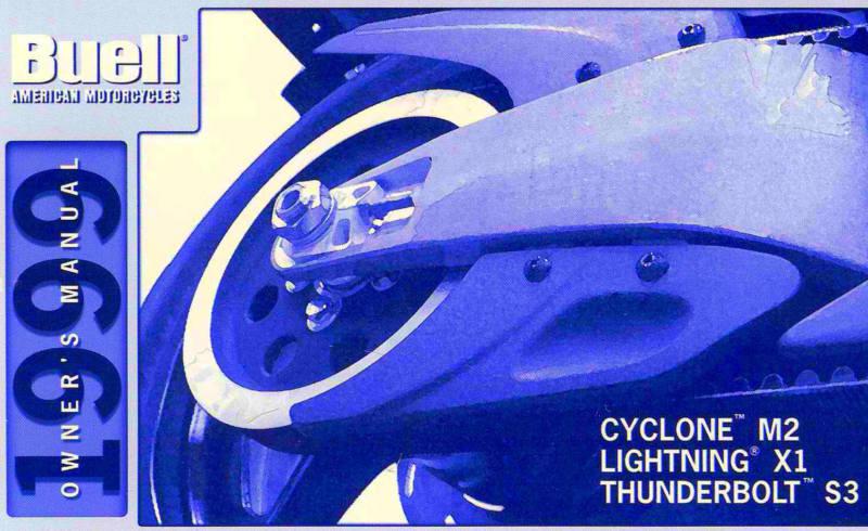 1999 buell motorcycle owners manual -cyclone m2-lightning x1-thunderbolt s3