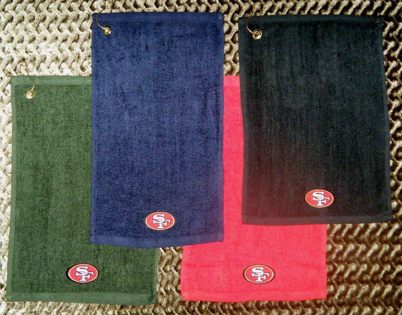 San francisco 49ers  cotton golf towel towels  w/ hook & grommet attach to bag 