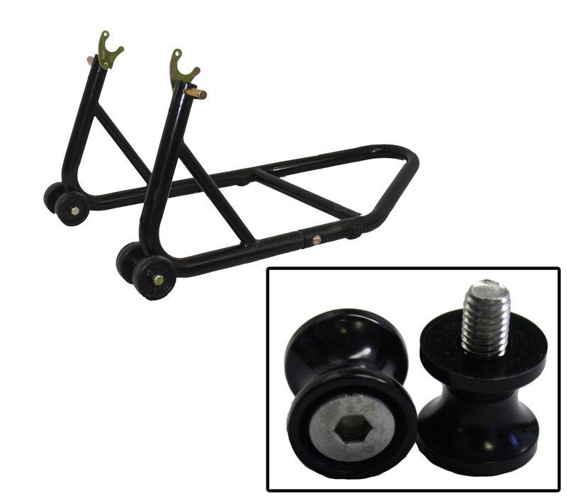 Biketek aluminum black rear stand w/ black bobbin spools suzuki gsx-r1300 all-07
