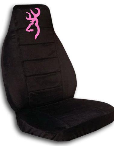 2 cute  car seat covers velvet black with pink browning