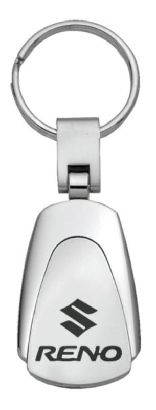 Suzuki reno chrome teardrop keychain / key fob engraved in usa genuine