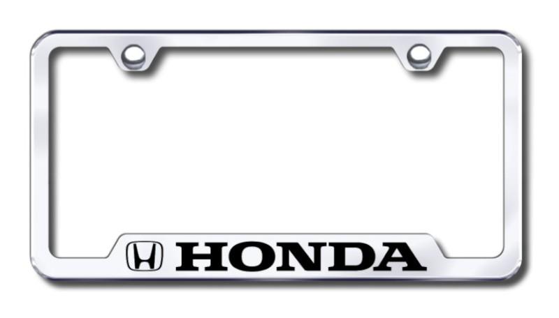 Honda  engraved chrome cut-out license plate frame made in usa genuine