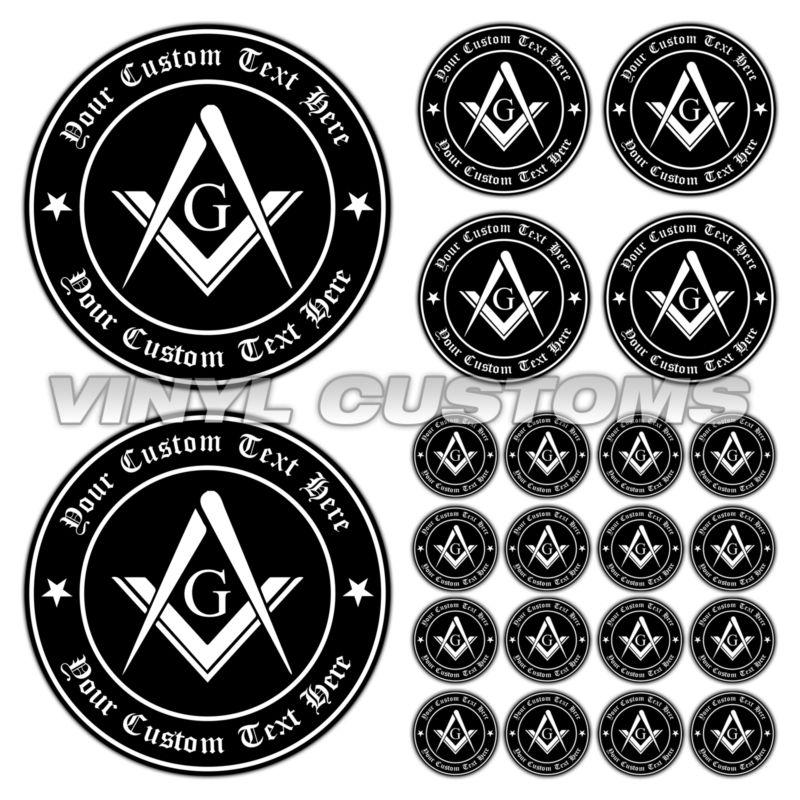 Masonic vinyl decal sticker freemason emblems a04 - 22 pcs.